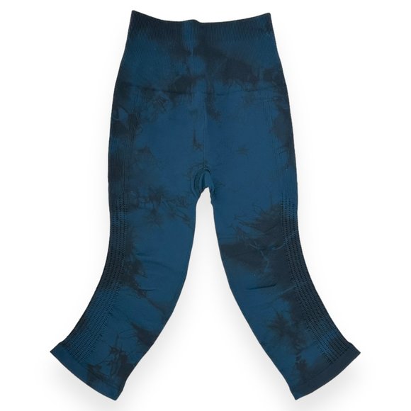 Lululemon Flow & Go Black & Blue Printed Crop Cropped Legging Leggings sz 2 - Picture 5 of 9